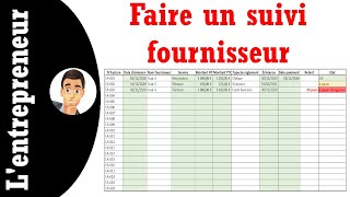 Faire un suivi fournisseurs sur Excel [upl. by Danni]