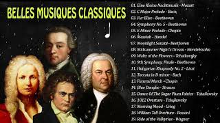 20 Plus BELLES MUSIQUES CLASSIQUES 2h de Mozart Bach Beethoven Chopin Schubert [upl. by Sanfourd]