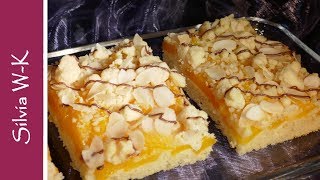 PfirsichStreuselkuchen  Blechkuchen  Obstkuchen [upl. by Haldes]