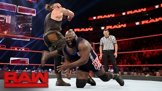 Mark Henry vs Braun Strowman Raw Feb 13 2017 [upl. by Cressy]