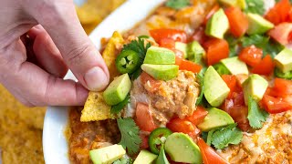 Creamy Cheesy Bean Dip  Easy Homemade Refried Bean Dip [upl. by Izak]