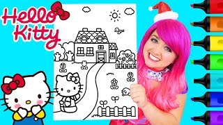 Coloring Hello Kitty House Coloring Book Page Prismacolor Colored Paint Markers  KiMMi THE CLOWN [upl. by Lorien]