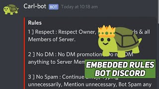 How to Setup Rules Channel  Embedded Rules  Carl Bot  Discord  Techie Gaurav [upl. by Lyrret]