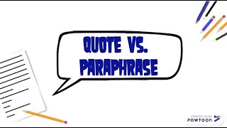 Quote vs Paraphrase Using Research Effectively [upl. by Ical]