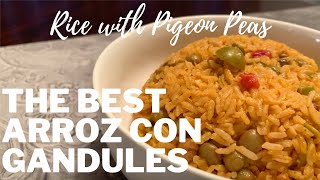 HOW TO MAKE ARROZ CON GANDULES  RICE WITH PIGEON PEAS RECIPE [upl. by Janiuszck]