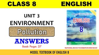 Class 8 English Unit 3 Environment Answers  Class 8 Federal Board Islamabad  Annual board Exam [upl. by Simmons962]