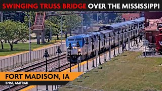 Fort Madison Iowa USA   Virtual Railfan [upl. by Lister]