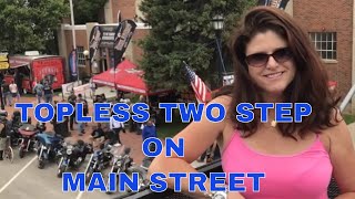 Bikes Topless Two Step and Country Music Sturgis Mainstreet [upl. by Yaffit536]