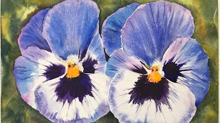 HOW TO PAINT PANSIES  WATERCOLOUR TUTORIAL [upl. by Waugh]