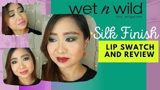 Wet n Wild Silk Finish Lipsticks Lip Swatch and Review [upl. by Starlin]