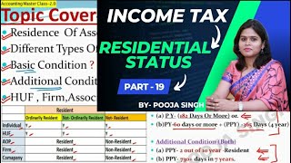 Residential Status  Income Tax  202223  Accounting Masterclass  Part 19  BBA  BCom [upl. by Bodrogi1]