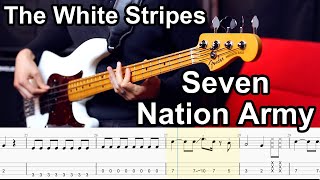 The White Stripes  Seven Nation Army  BASS COVER  PlayAlong Tabs [upl. by Dielu969]