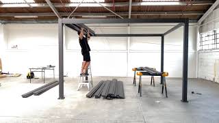 Aluminium Louvre Roof System Pergola Assembly Video [upl. by Mulac]