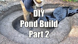 DIY Backyard Pond Build Part 2 of 4  Installing The Underlayment amp Pond Liner [upl. by Ardath]