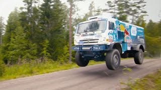 Kamaz T4 Dakar Truck Chases a Volkswagen Polo R WRC [upl. by Lenssen]