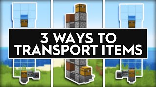 Minecraft 3 Ways To Build An Item Elevator  120 [upl. by Sabino211]