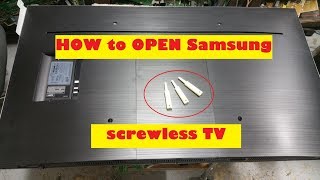 How to open Samsung Screwless TV with jig  tool No screws on Samsung TV [upl. by Milburt]