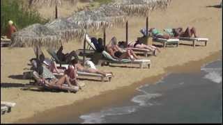 Platanias beach in front of Skiathos Princess Hotel from a higher point Skiathos island Greece [upl. by Nadab]