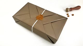 Double Kimono Gift Wrapping for shallow rectangular boxes [upl. by Griggs774]