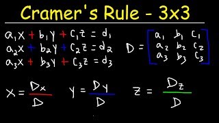 Cramers Rule  3x3 Linear System [upl. by Catherina]