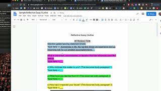 Reflective Essay Intro Paragraph Tutorial [upl. by Alyss]