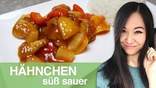 REZEPT Hähnchen süß sauer  chinesisches Essen [upl. by Alsworth]