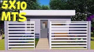 Plano de casa 5x10 metros con 1 dormitorio  5x10 House Plans [upl. by Nolte658]