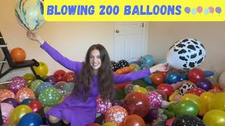 BLOWING UP 200 different themed balloons [upl. by Autum]