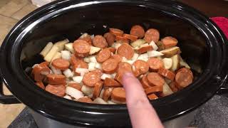 Slow Cooker Sausage amp Potatoes EASY Crockpot Meal [upl. by Selym385]