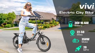 VIVI MT20 20 Inch Folding Electric Cruiser Bike  350W [upl. by Swehttam892]