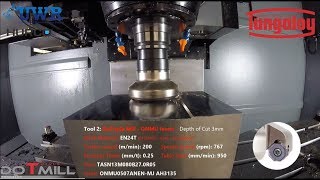 Tungaloy UK Face Mill Demo DoTriple amp DoFeed machining EN24T [upl. by Sivek]