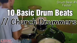 10 Basic Drum Beats  Church Drummers [upl. by Kennan431]