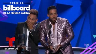 ‘Sobredosis’ de Romeo Santos y Ozuna ganan Canción Tropical del Año  Premios Billboard 2019 [upl. by Knitter739]