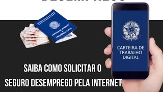 APRENDA A FAZER O REQUERIMENTO DO SEGURO DESEMPREGO ON LINE [upl. by Dnaltiak]