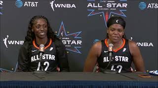 Jonquel Jones amp Kahleah Copper Media Availability  2022 WNBA AllStar Post Game Interview WNBA [upl. by Delcina325]