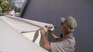 HOW TO REPLACE RV SLIDE OUT TOPPER AWNING FABRIC [upl. by Dnilasor]