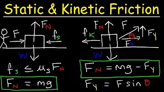 Static Friction and Kinetic Friction Physics Problems With Free Body Diagrams [upl. by Ingham]