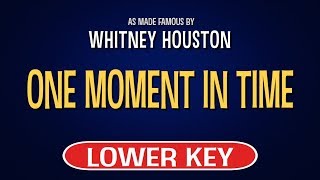 Whitney Houston  One Moment In Time  Karaoke Lower Key [upl. by Rheta]