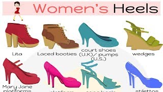 Types of Heels  Learn Different Heels Names in English  List of Heels [upl. by Yebloc]