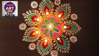 Easy Rangoli  Art with creativity [upl. by Eednus]