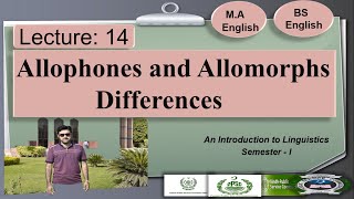 Allophones and Allomorphs Differences  Lecture 14 LinguisticsI  UrduHindiEnglish [upl. by Ekaj]