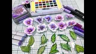 Coloring a Paper Pansy Five Different Ways [upl. by Eisseb]