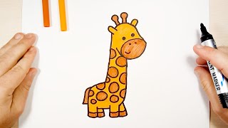 How to Draw a Cartoon Giraffe [upl. by Porett]