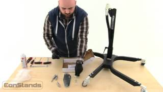 ConStands Power Motorbike Central Stand Paddock Lift unboxing and mounting instructions [upl. by Lissy]