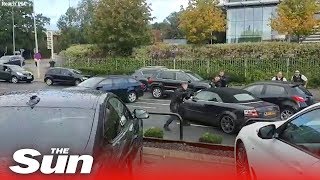 Dramatic moment UK armed cops swoop in on Audi in North London [upl. by Anilorak]