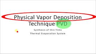 Thermal evaporation technique [upl. by Adniroc]