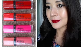 Bourjois Rouge Velvet Review amp Lip Swatches Reuploaded [upl. by Eislel]