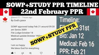 🇨🇦 22nd February latest SOWPampSTUDY PPR TIMELINESOWPspouse open work permit canada ppr timeline [upl. by Meldoh]