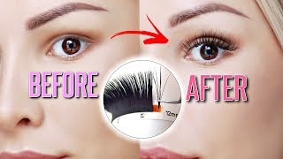 How To Do Salon Quality Eyelash Extensions AT HOME for beginners [upl. by Shari]