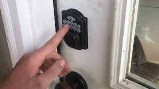 INSTALLING defiant electronic deadbolt then setting the code in 3 minutes home depot [upl. by Lemhaj]